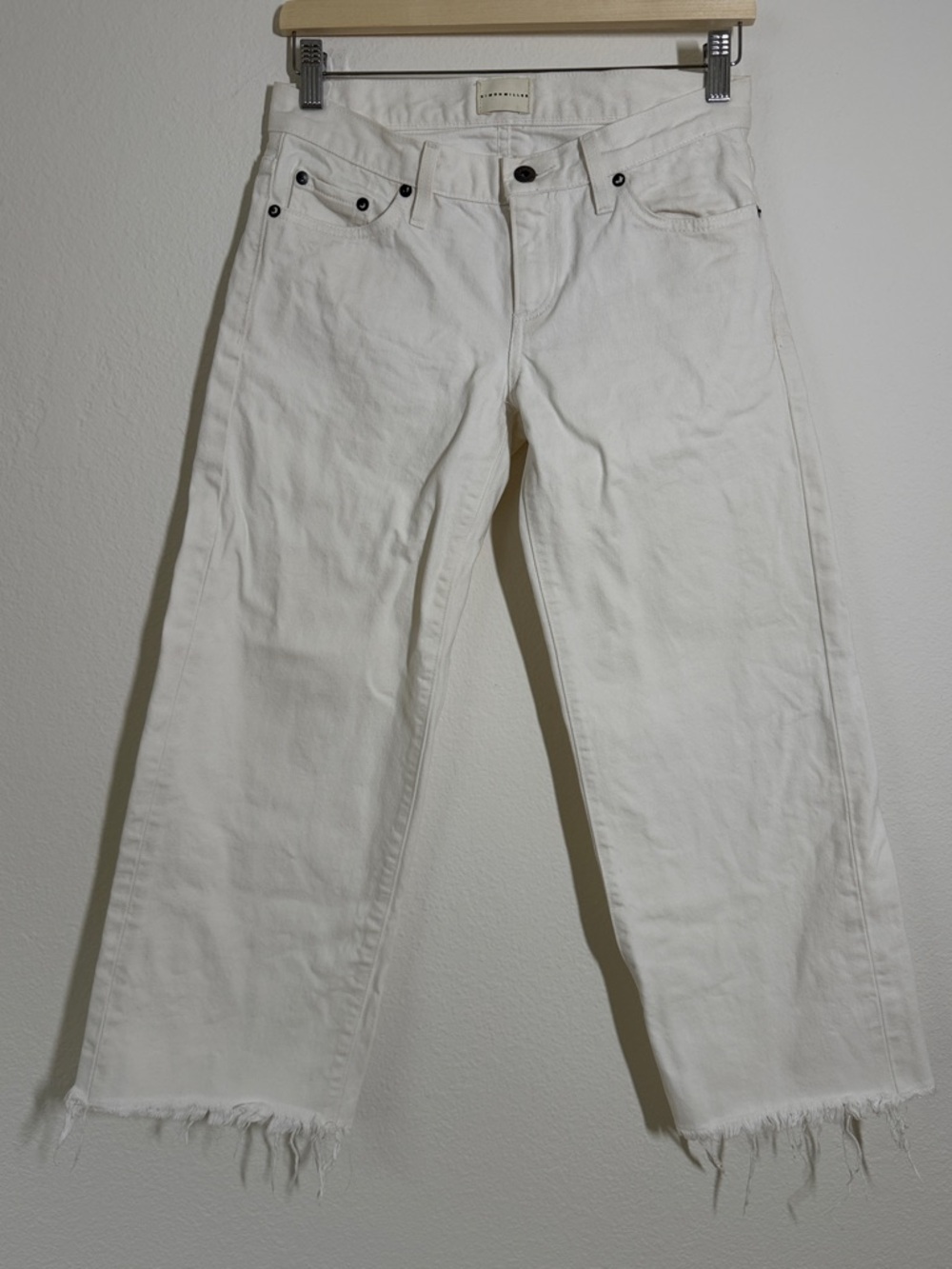 Simon Miller Lamere Low Rise Cropped Jeans Raw Hem Size 24 Neutral Rodeo Spring